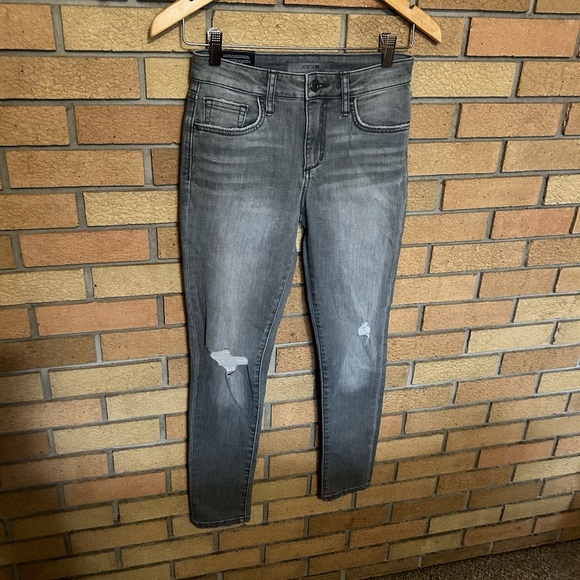 NWT Joe’s Jeans Distressed Curvy Skinny Ankle Flawless Velma Grey Size 25 - Picture 1 of 6